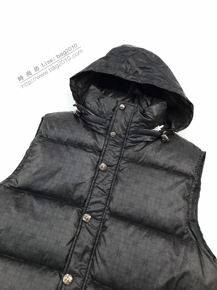 Chrome Hearts男裝 克羅心秋冬新款標誌logo印花羽絨服馬甲  ydi3080